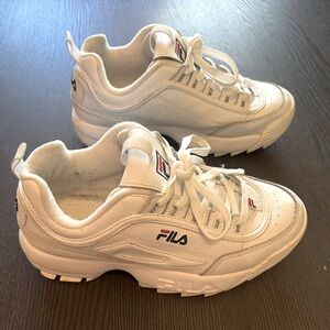 Fila Disruptors II Premium Sneaker - Classic White Athletic Shoes